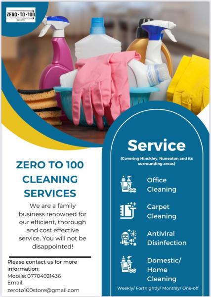 Zero TO 100 Cleaning Services