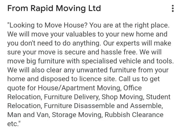 Rapid Moving Ltd