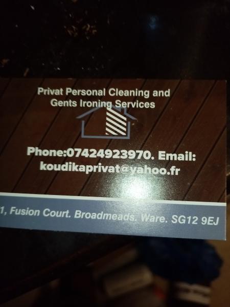 Privat Personal Cleaning and Gents Ironing