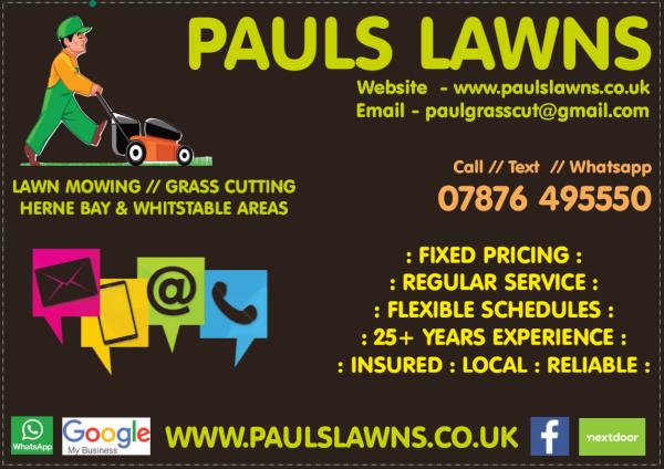 Pauls Lawns : Herne Bay & Whitstable Gardener