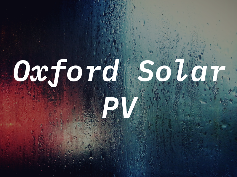 Oxford Solar PV