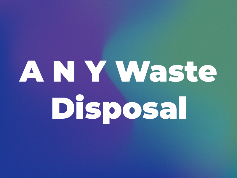 A N Y Waste Disposal