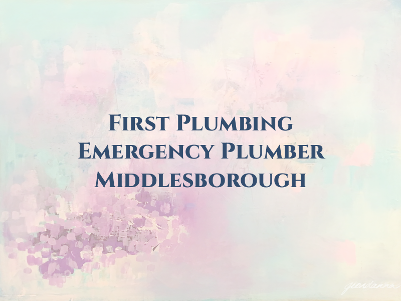 First Plumbing Emergency Plumber Middlesborough