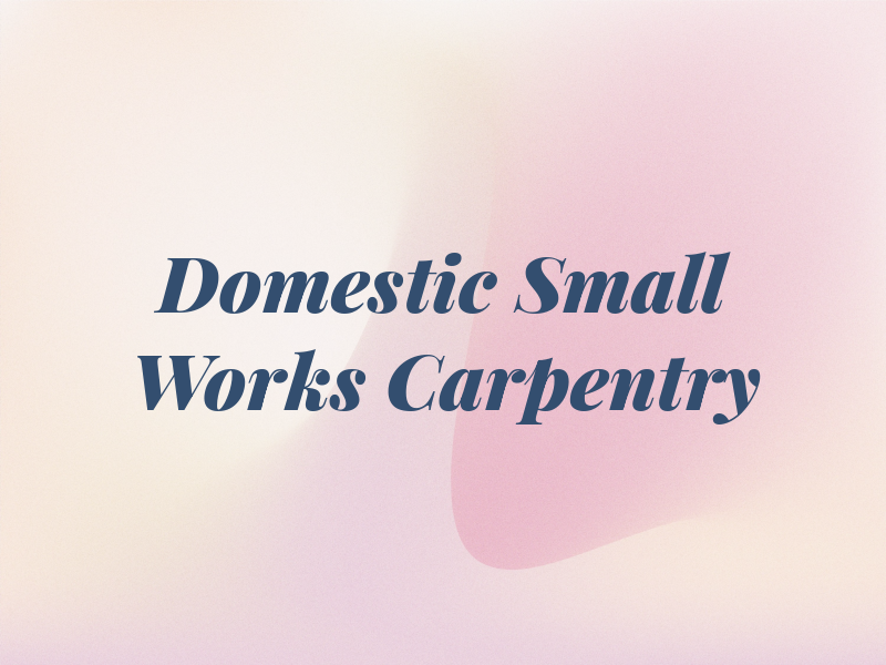 SS Domestic and Small Works Carpentry
