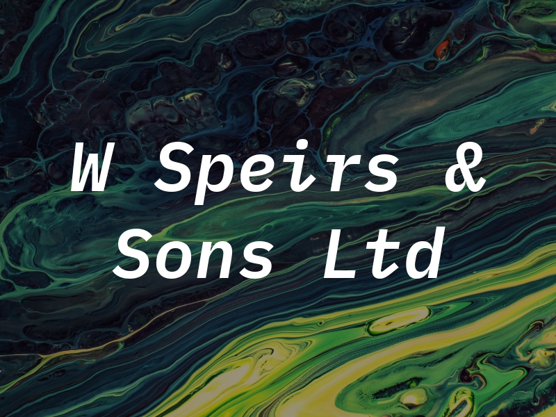 W Speirs & Sons Ltd
