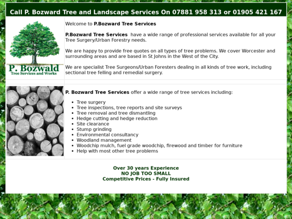 P. Bozward Tree and Landscape Services