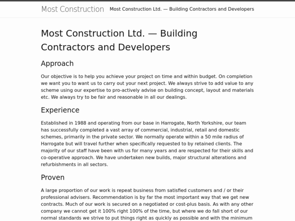 Most Construction Ltd