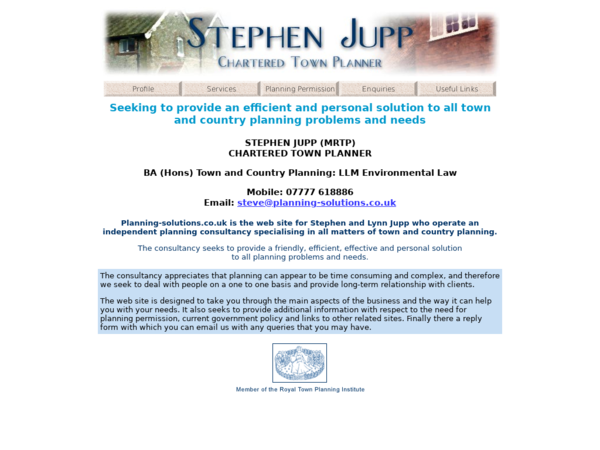 Stephen Jupp Mrtpi Chartered Town Planner