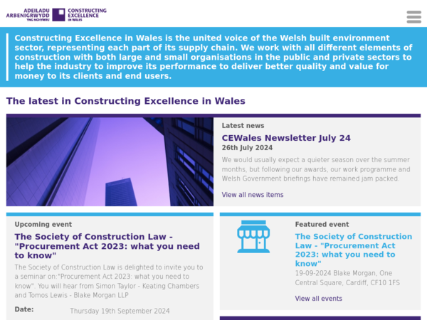 Constructing Excellence in Wales