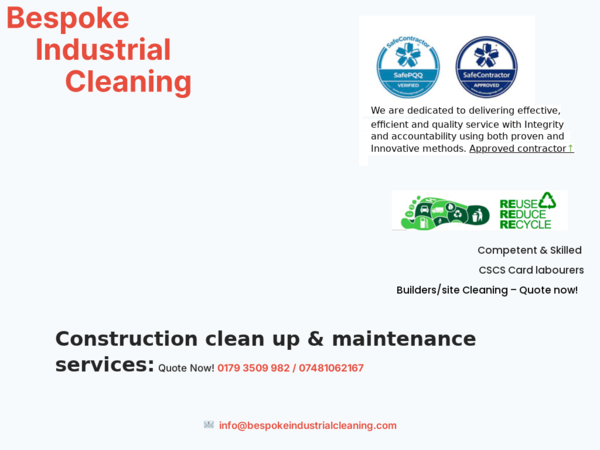 Bespoke Industrial Cleaning