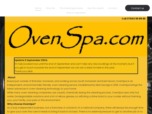 Ovenspa Oven Cleaning