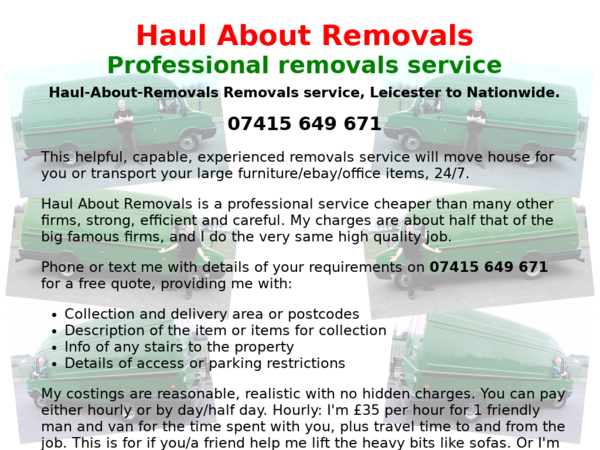 Haul-About-Removals Leicester Man and van